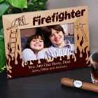 Personalized Firefighter Wood Picture Frame